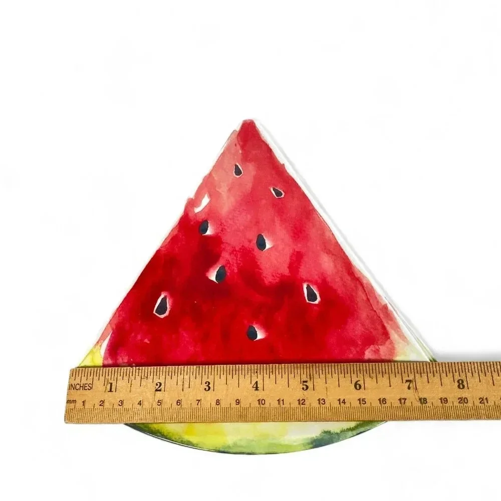 Watermelon Melamine Glossy Plates‎ Set of 4 Salad Appetizer Dessert Fruit Summer